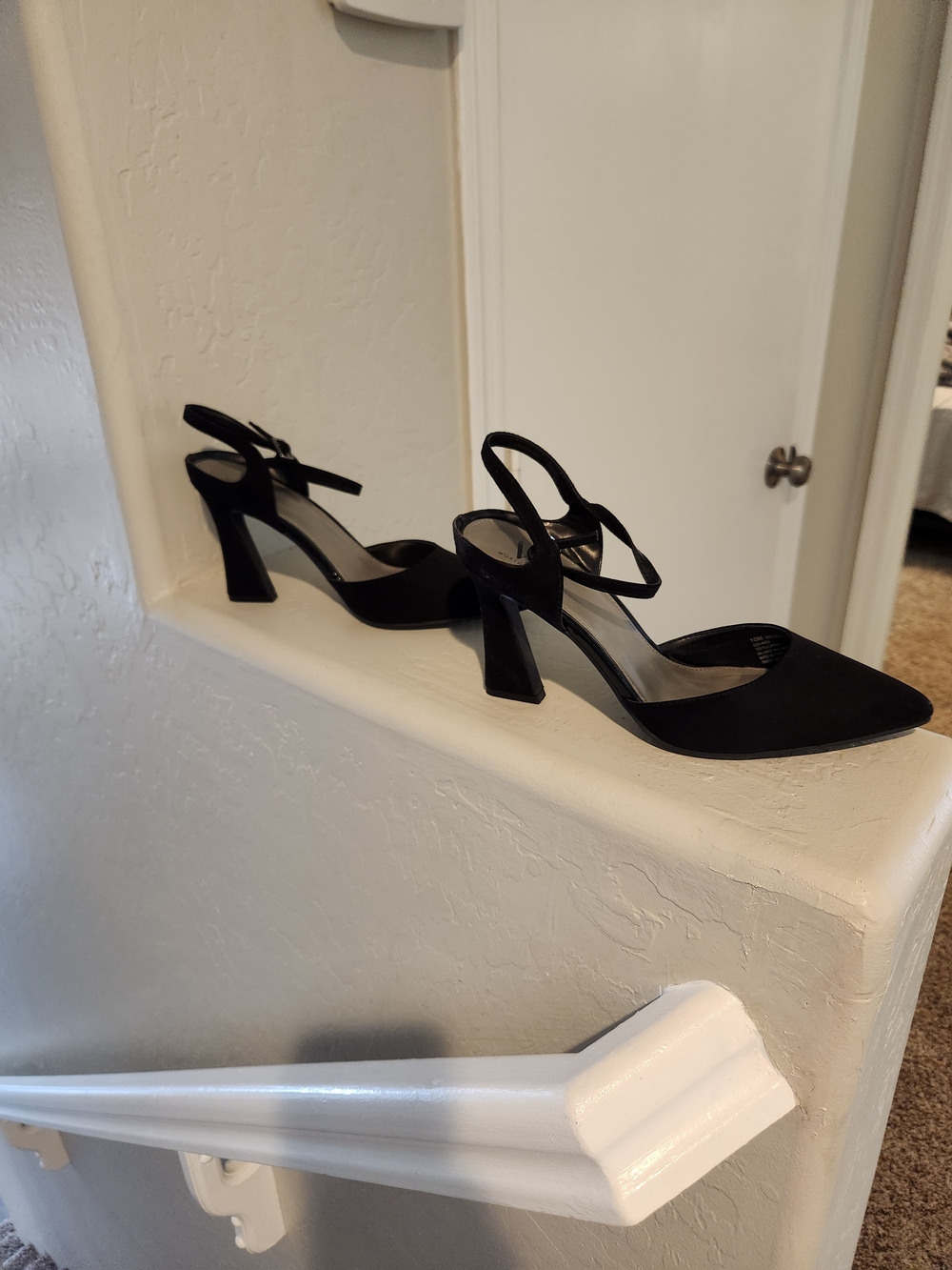 Worthington Black Pointed Slingback Block Heel Pumps